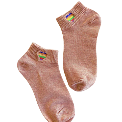 Rainbow Heart Socks