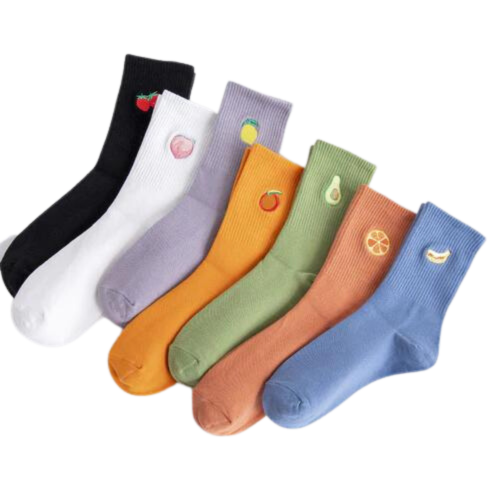 Fruit Embroidered Socks
