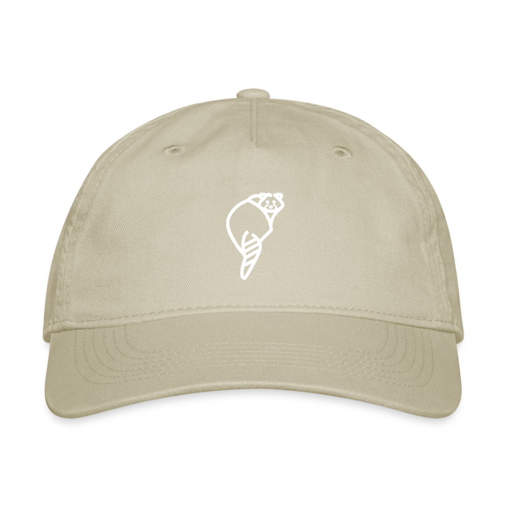 Raccoonsocks Baseball Cap White Logo - khaki