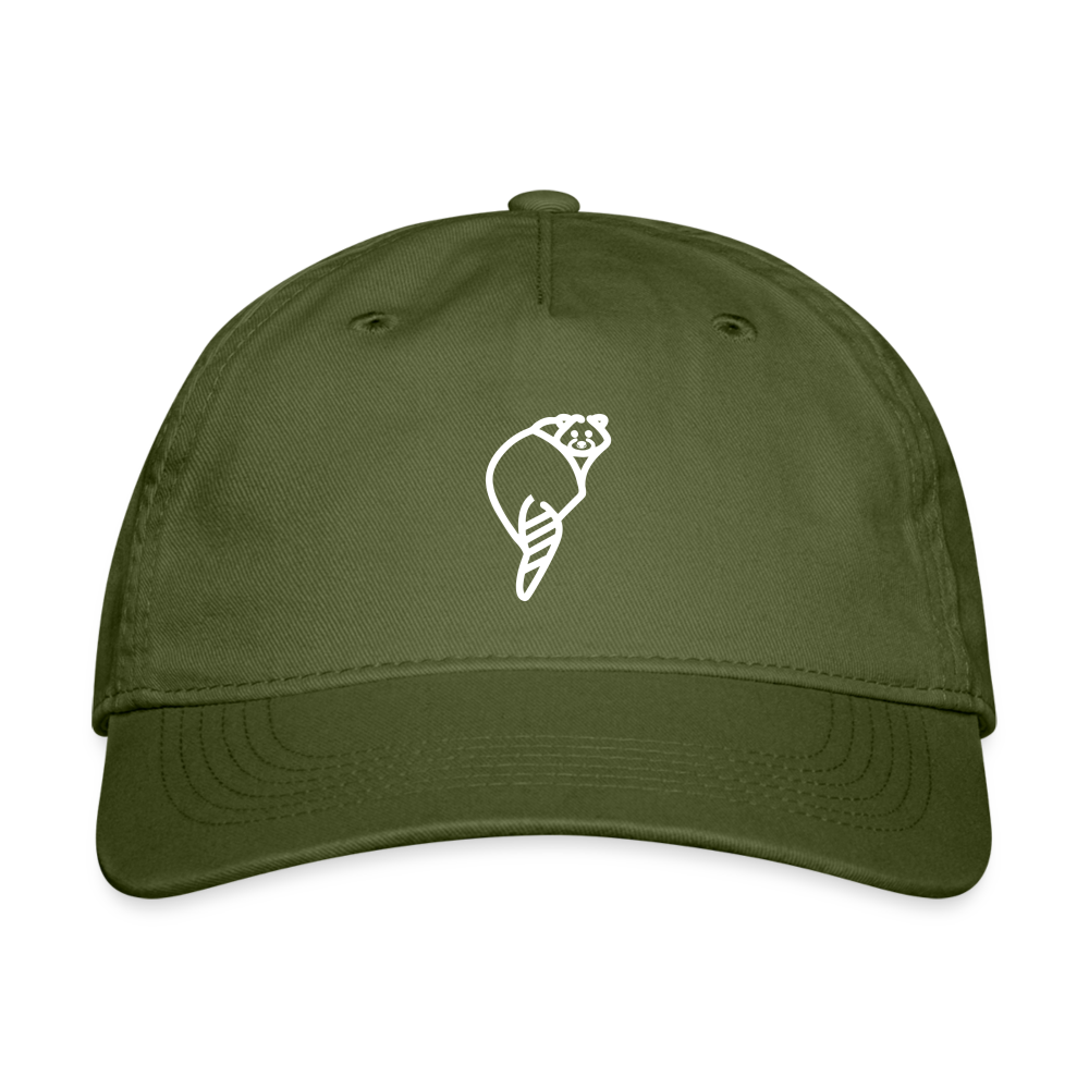 Raccoonsocks Baseball Cap White Logo - olive green