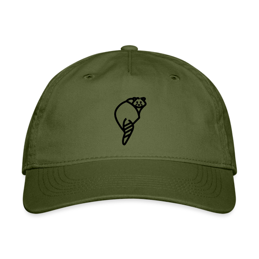 Raccoonsocks Baseball Cap Black Logo - olive green